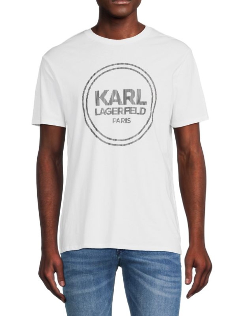 Мужская футболка Karl Lagerfeld Paris с логотипом 1159792182 (Белый, S)