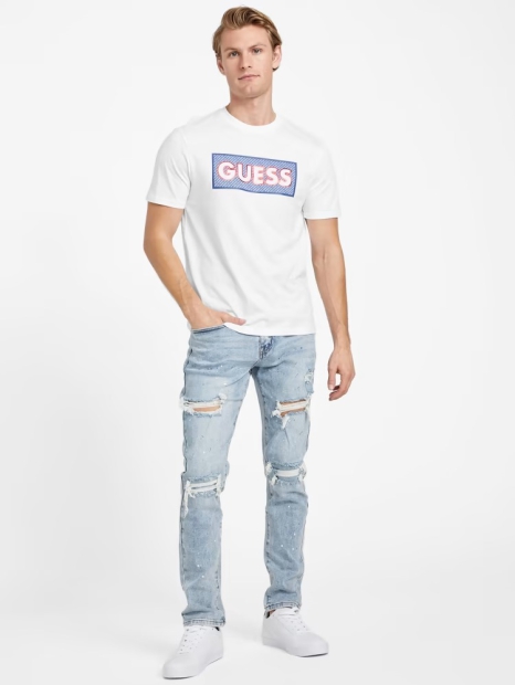 Мужская футболка Guess с логотипом 1159791956 (Белый, M)