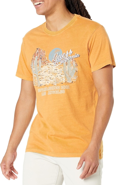 Мужская футболка Guess в винтажном стиле 1159792190 (Желтый, XXL)