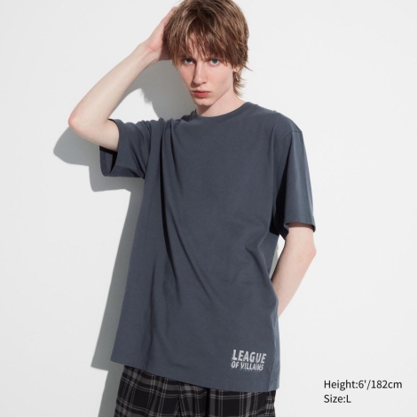 Футболка My Hero Academia от UNIQLO с принтом сзади 1159792522 (Серый, XXL)