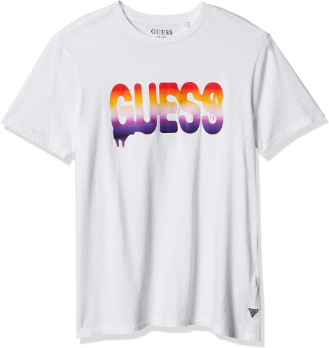 Мужская футболка Guess с бархатным логотипом 1159792724 (Белый, XL)