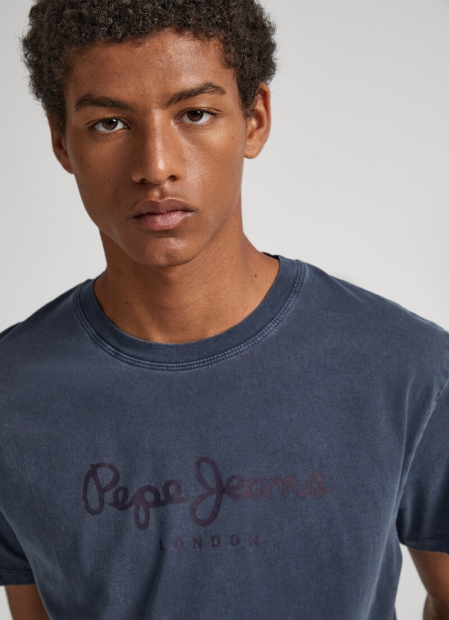 Мужская футболка Pepe Jeans London с логотипом 1159793738 (Синий, L)