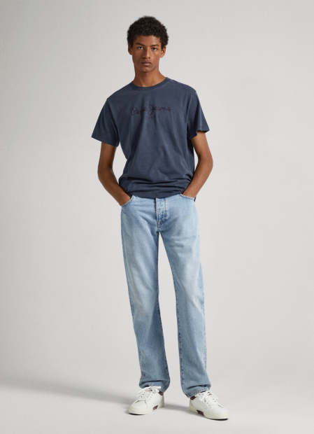 Мужская футболка Pepe Jeans London с логотипом 1159793738 (Синий, L)