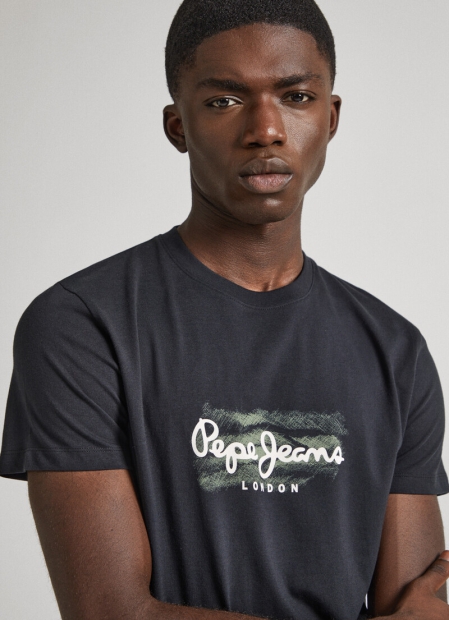 Мужская футболка Pepe Jeans London с логотипом 1159793779 (Черный, XL)