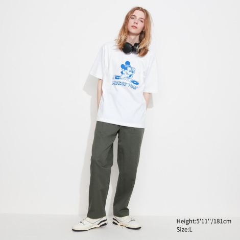 Футболка UNIQLO с рисунком Mickey Stands 1159793869 (Белый, XXL)