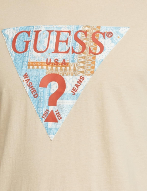 Мужская футболка Guess с логотипом 1159794091 (Бежевый, L)