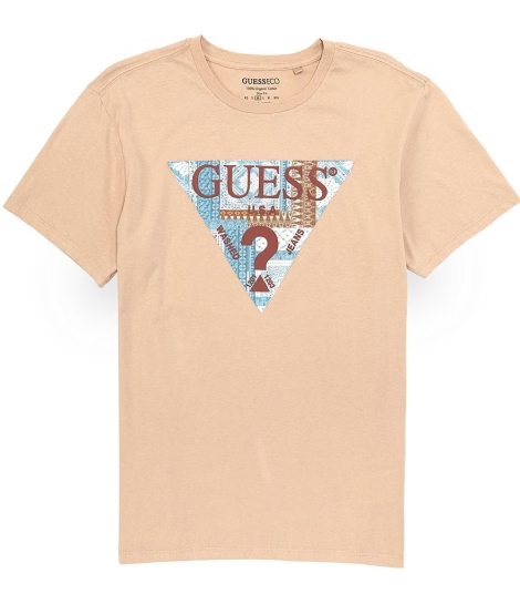 Мужская футболка Guess с логотипом 1159794091 (Бежевый, L)