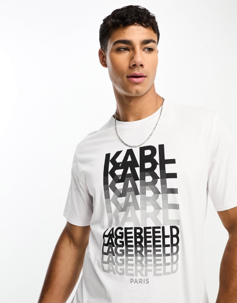 Мужская футболка Karl Lagerfeld Paris с логотипом 1159794270 (Белый, XL)