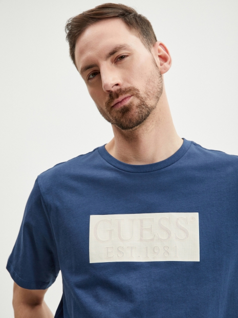 Чоловіча футболка Guess з логотипом 1159794743 (Білий/синій, XXL)