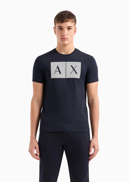 Футболка Armani Exchange с логотипом 1159795838 (Синий, XL)