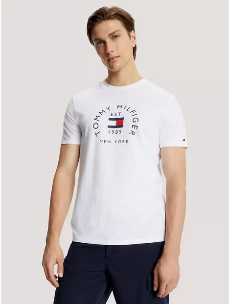 Чоловіча футболка з логотипом Tommy Hilfiger 1159796186 (Білий, M)