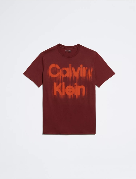 Чоловіча футболка з логотипом Calvin Klein 1159796619 (Бордовий, M)