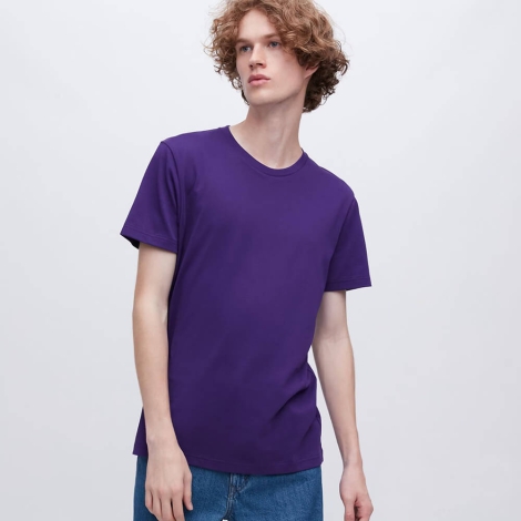 Футболка UNIQLO c технологией DRY 1159797389 (Фиолетовый, S)