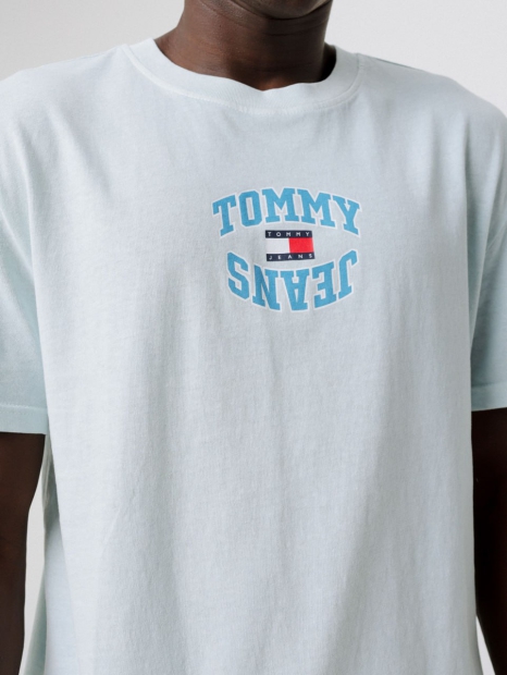 Футболка Tommy Hilfiger унисекс с логотипом 1159797937 (Голубой, M)