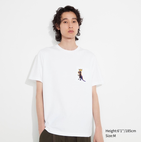 Футболка NY POP ART UNIQLO с рисунком Jean-Michel Basquiat 1159812755 (Белый, 3XL)