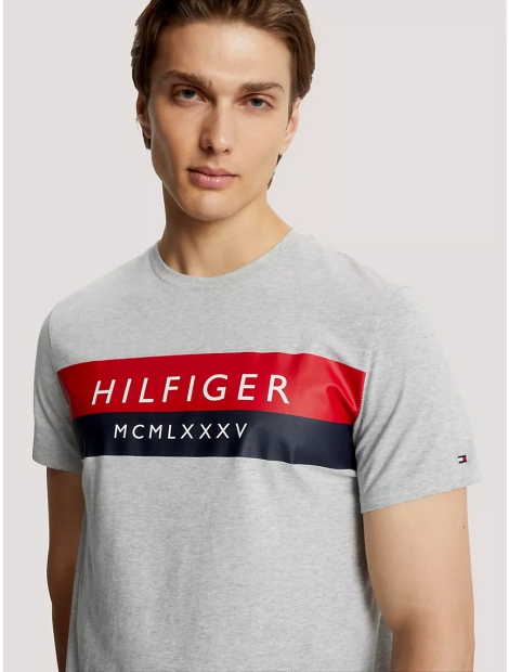 Мужская футболка Tommy Hilfiger с логотипом 1159804106 (Серый, XXL)