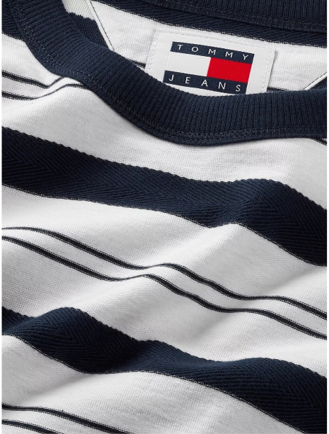 Футболка мужская Tommy Hilfiger в полоску 1159808378 (Белый/Синий, L)