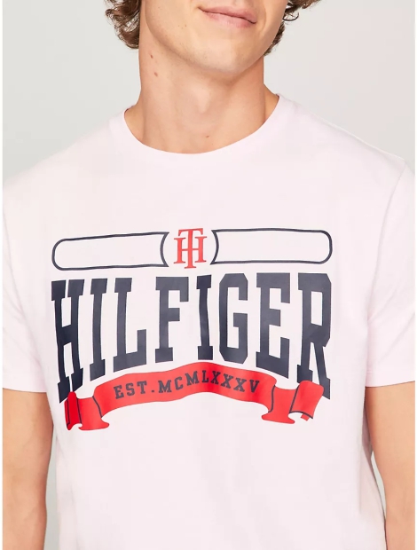 Мужская футболка Tommy Hilfiger с логотипом 1159808391 (Розовый, XL)