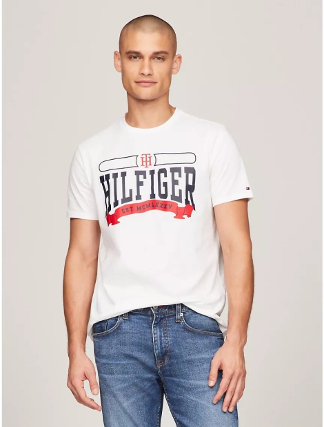 Мужская футболка Tommy Hilfiger с логотипом 1159808397 (Белый, 3XL)