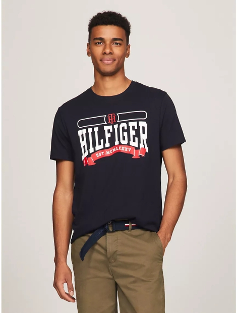 Мужская футболка Tommy Hilfiger с логотипом 1159808400 (Синий, XXL)