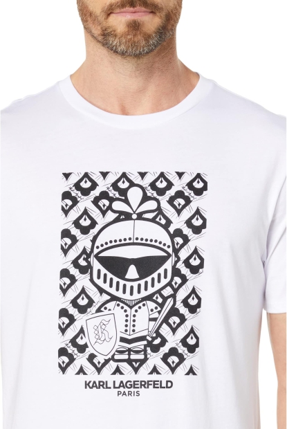 Мужская футболка Karl Lagerfeld Paris с логотипом 1159809761 (Белый, M)