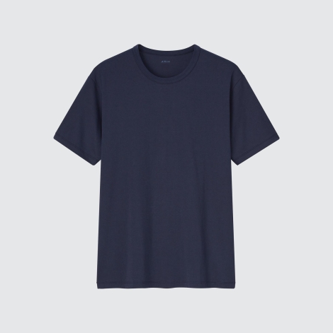 Однотонная футболка UNIQLO 1159810825 (Синий, XS)