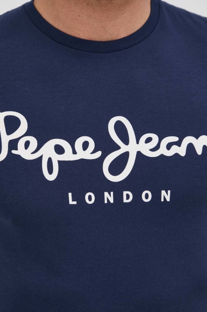 Чоловічі футболки з логотипом Pepe Jeans London 1159812321 (Білий/синій, XXL)