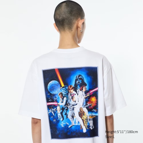 Футболка UNIQLO Star Wars by Kosuke Kawamura с принтом 1159814757 (Белый L)