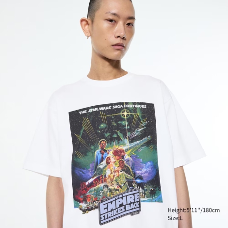 Футболка UNIQLO Star Wars by Kosuke Kawamura с принтом 1159814763 (Белый L)