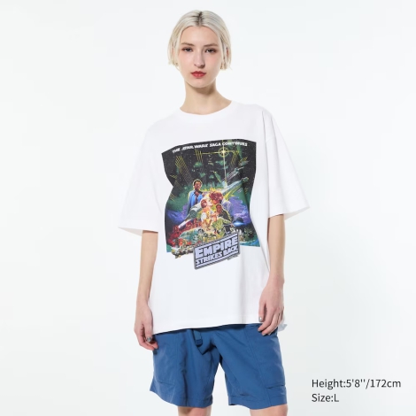 Футболка UNIQLO Star Wars by Kosuke Kawamura з принтом 1159814763  (Білий XXL)