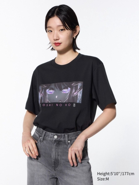 Футболка UNIQLO с рисунком OSHI NO KO 1159815431 (Черный XS)