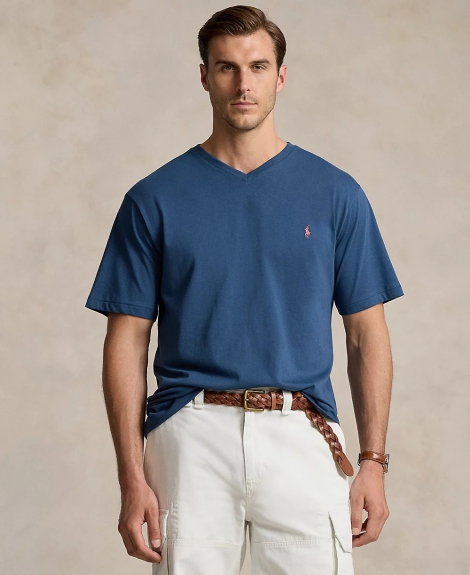 Футболка мужская Polo Ralph Lauren с вышитым логотипом 1159818174 (Синий XL)