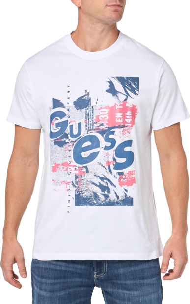 Мужская футболка Guess с принтом 1159819077 (Белый M)