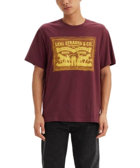 Футболка чоловіча Levi's з логотипом 1159821101 (Бордовий L)