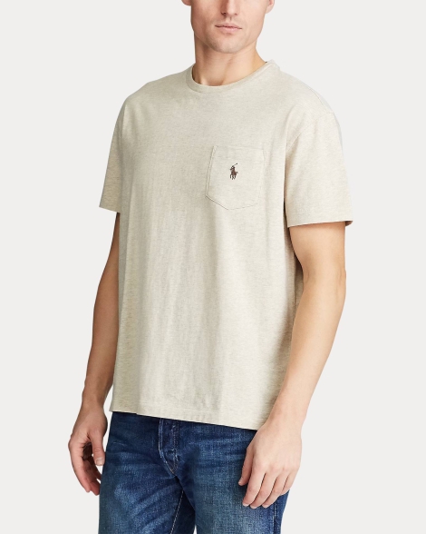 Футболка мужская Polo Ralph Lauren с вышитым логотипом 1159821300 (Бежевый M)