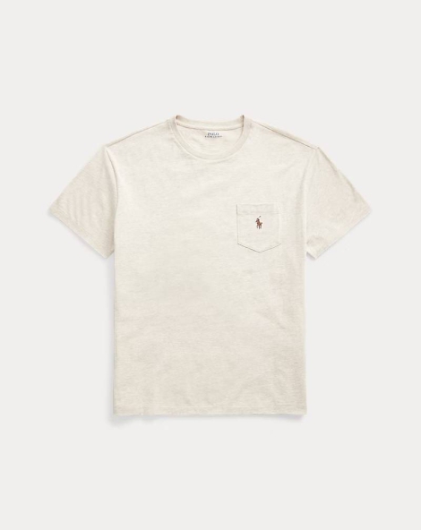 Футболка мужская Polo Ralph Lauren с вышитым логотипом 1159821300 (Бежевый M)