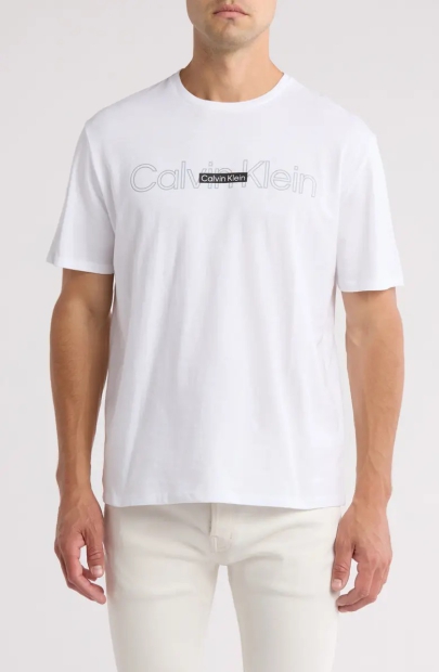 Чоловічі футболки з логотипом Calvin Klein 1159821862 (Білий M)