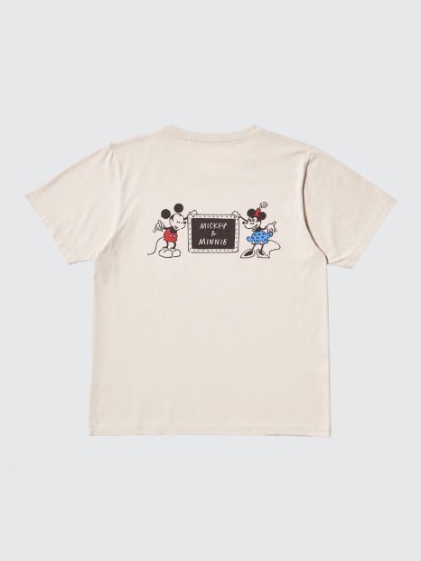 Футболка UNIQLO з Mickey and Minnie 1159825223 (Бежевий XS)