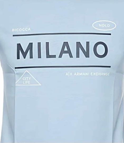 Футболка Armani Exchange с логотипом 1159829383 (Голубой XXL)