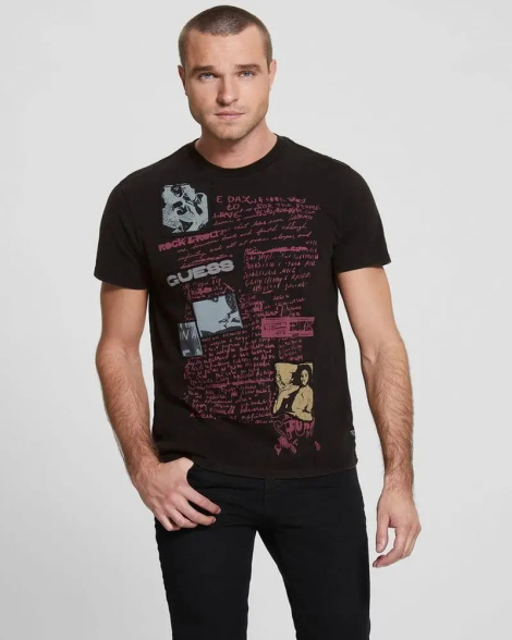 Чоловічі футболки Guess з малюнком 1159830727 (Чорний XL)