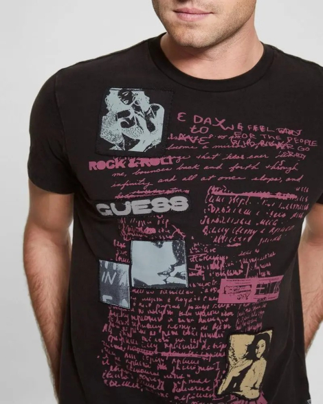 Чоловічі футболки Guess з малюнком 1159830727 (Чорний XL)