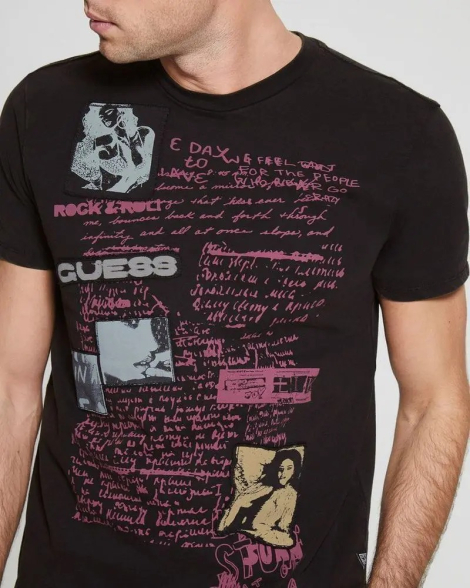 Чоловічі футболки Guess з малюнком 1159830727 (Чорний XL)