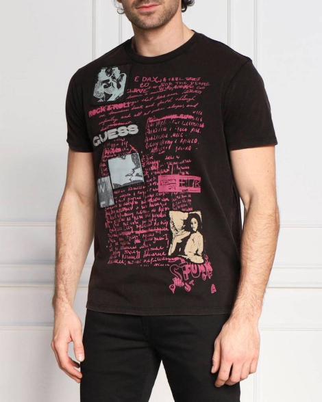 Чоловічі футболки Guess з малюнком 1159830727 (Чорний XL)
