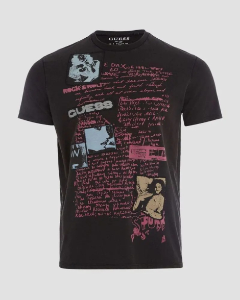Чоловічі футболки Guess з малюнком 1159830727 (Чорний XL)