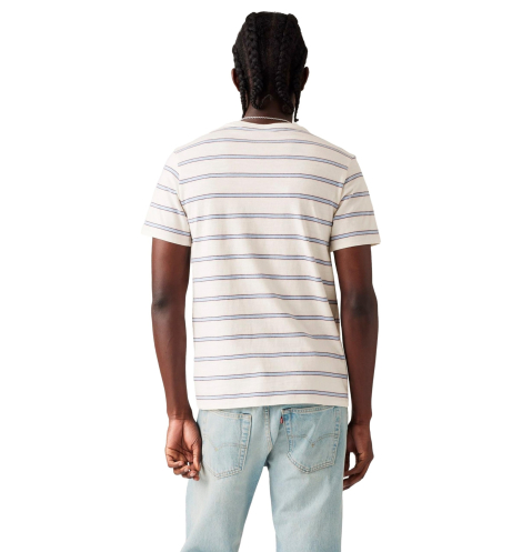 Футболка мужская в полоску Levi's с нагрудным карманом 1159831085 (Белый XXL)