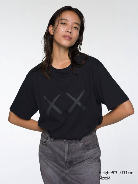 Футболка KAWS + Warhol UNIQLO с принтом 1159831706 (Черный XXL)