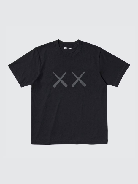 Футболка KAWS + Warhol UNIQLO с принтом 1159831706 (Черный XXL)