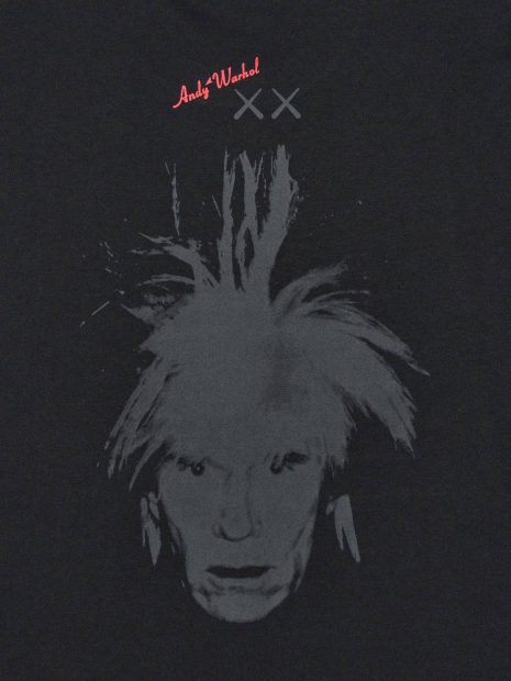 Футболка KAWS + Warhol UNIQLO с принтом 1159831706 (Черный XXL)