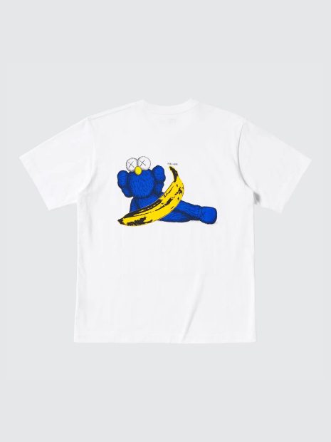 Футболка KAWS + Warhol UNIQLO с принтом сзади 1159831709 (Белый XXL)