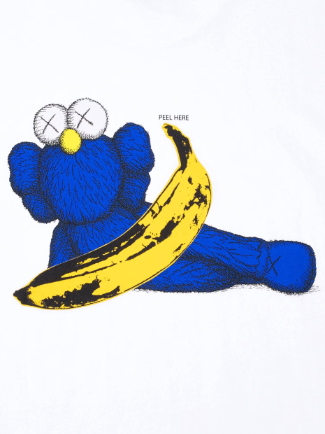 Футболка KAWS + Warhol UNIQLO с принтом сзади 1159831709 (Белый XXL)